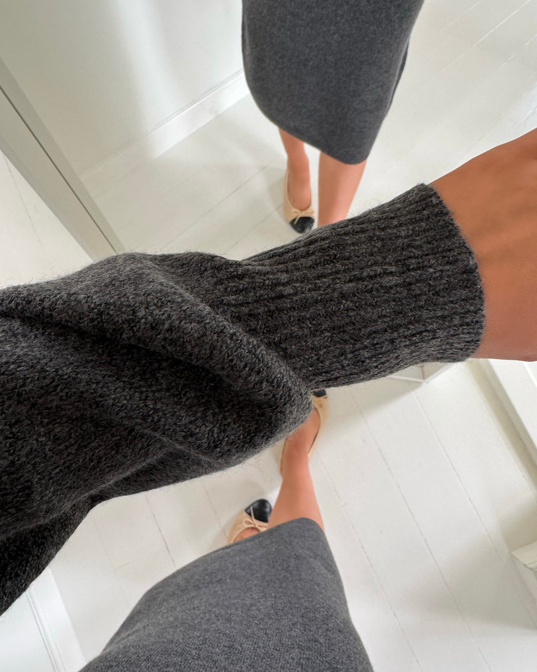 JDY kjole rue life ls maxi dark grey melange
