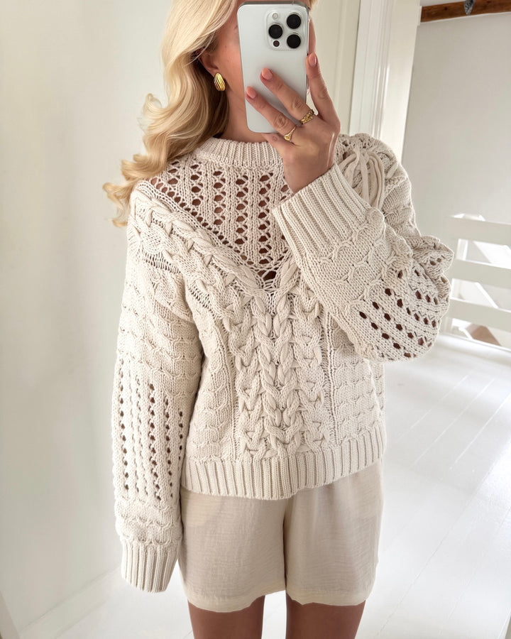 Y.A.S striktrøje lucci ls knit birch