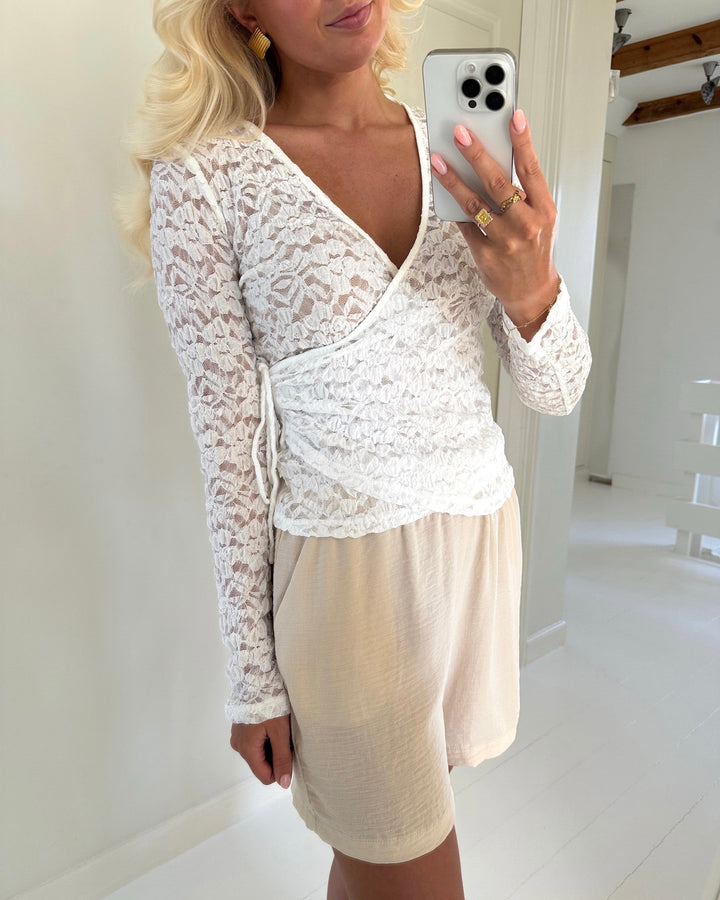 Vero Moda bluse talula ls wrap snow white
