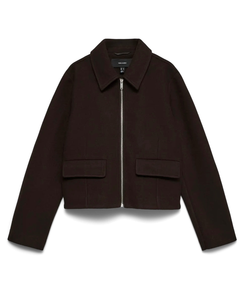 Vero Moda jakke fortuneadelyn short chocolate torte