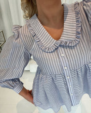 Karoline shirt light blue/stripes