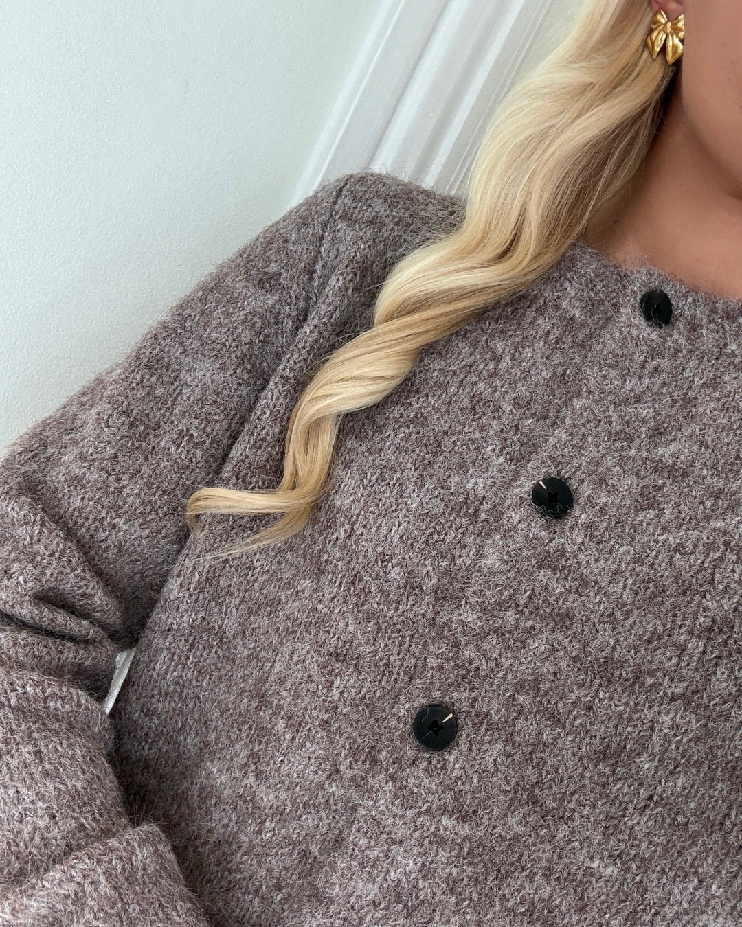 Vero Moda cardigan novah ls o-neck button ga noos brown lentil/melange