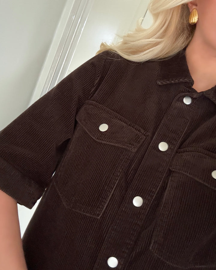 JDY kjole shiraz ss button coffee bean