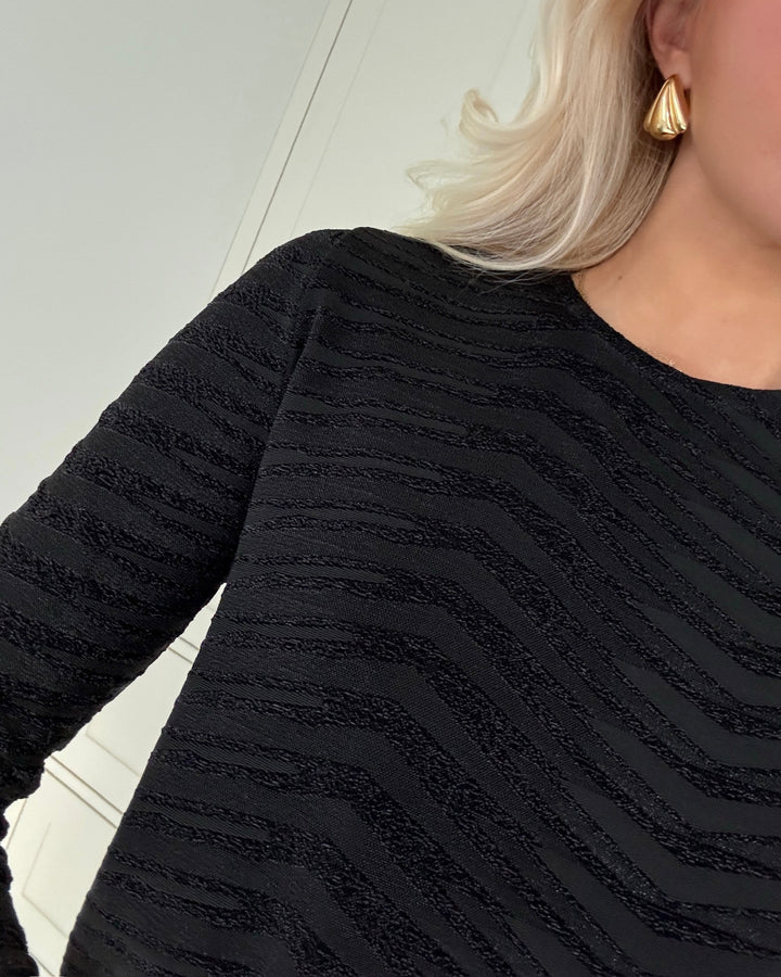 Sister's Point bluse vixa-ls2 black zebra glitter