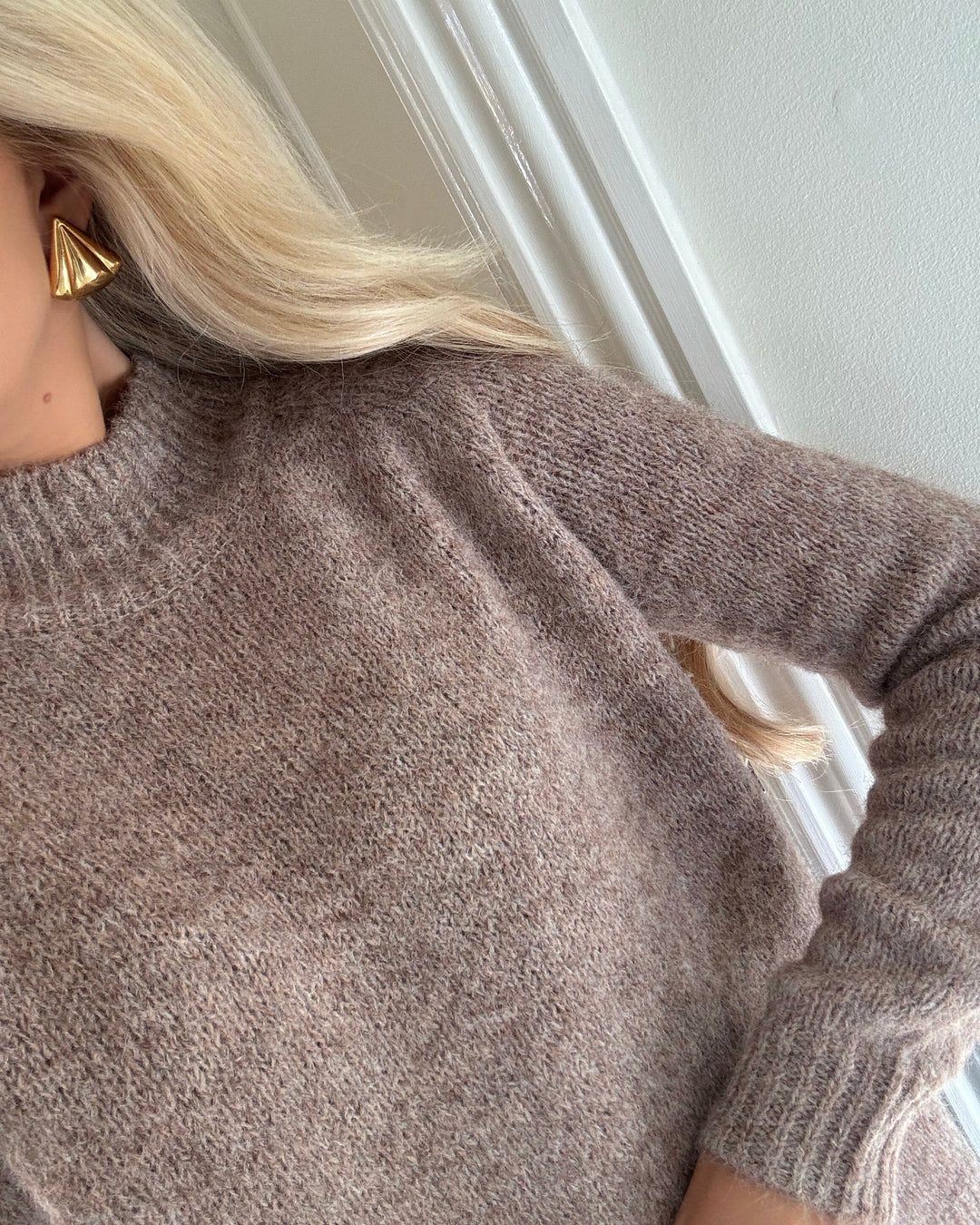 JDY striktrøje zoey life ls hn raglan chateau gray/melange