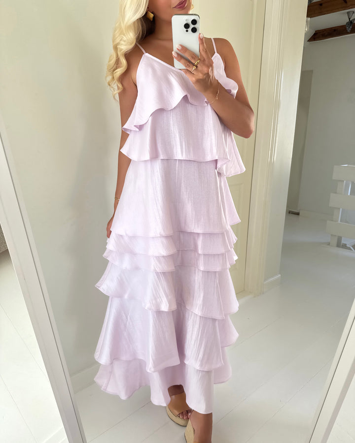 Vero Moda kjole kailany sl ruffle pastel lilac