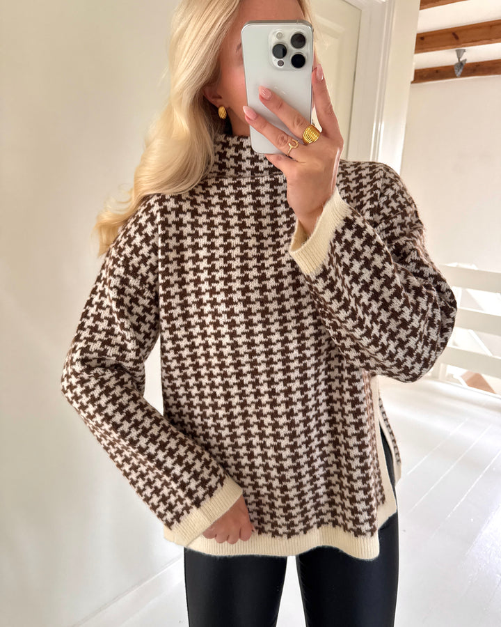 Vero Moda striktrøje como ls funnelneck birch w. potting soil