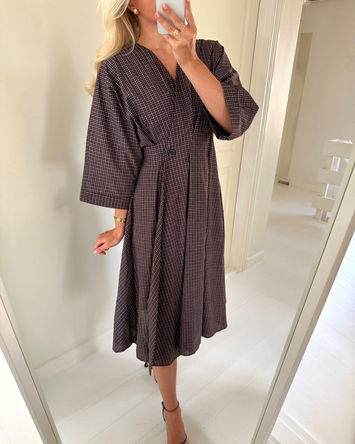 Love&Divine kjole 1602-1 brown check