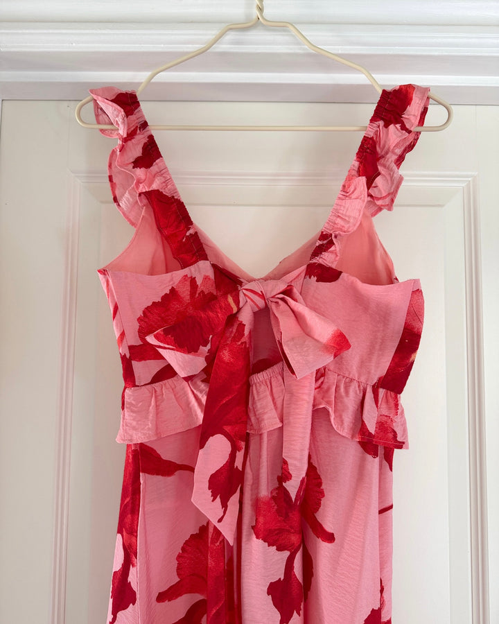 Only kjole hyaci sl frill long pink icing big red