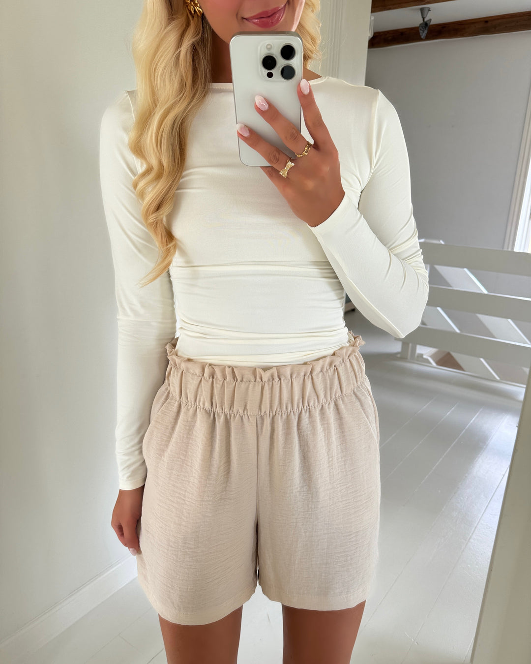 Only top ea l/s 2-way deep neck jrs noos cloud dancer
