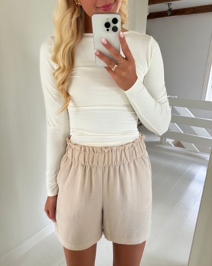 Only top ea l/s 2-way deep neck jrs noos cloud dancer