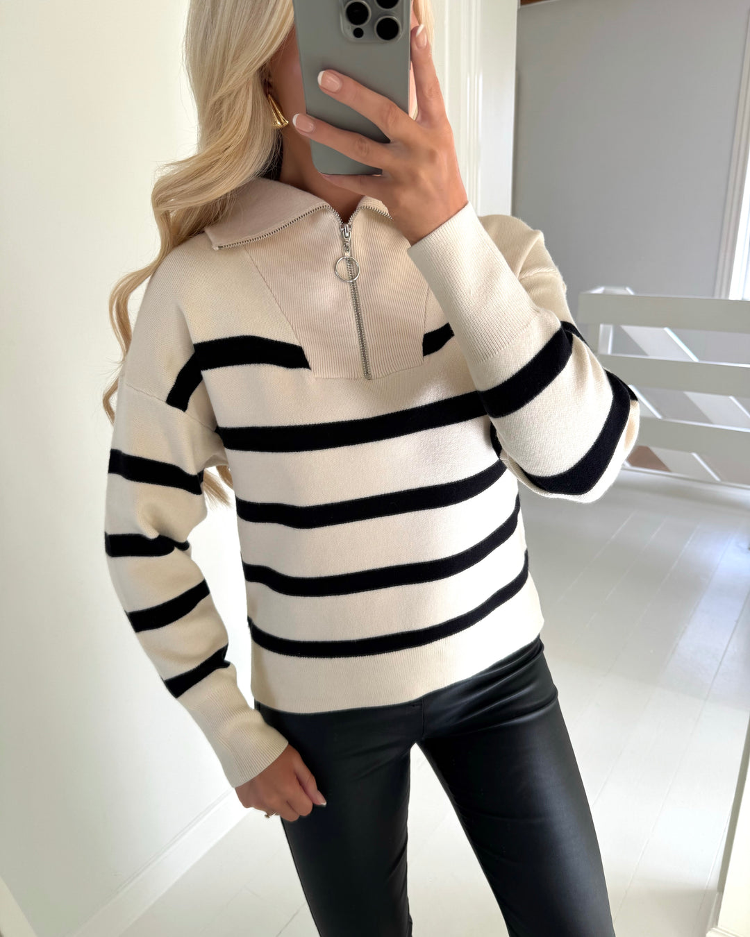 Vero Moda striktrøje saba stripe birch/black