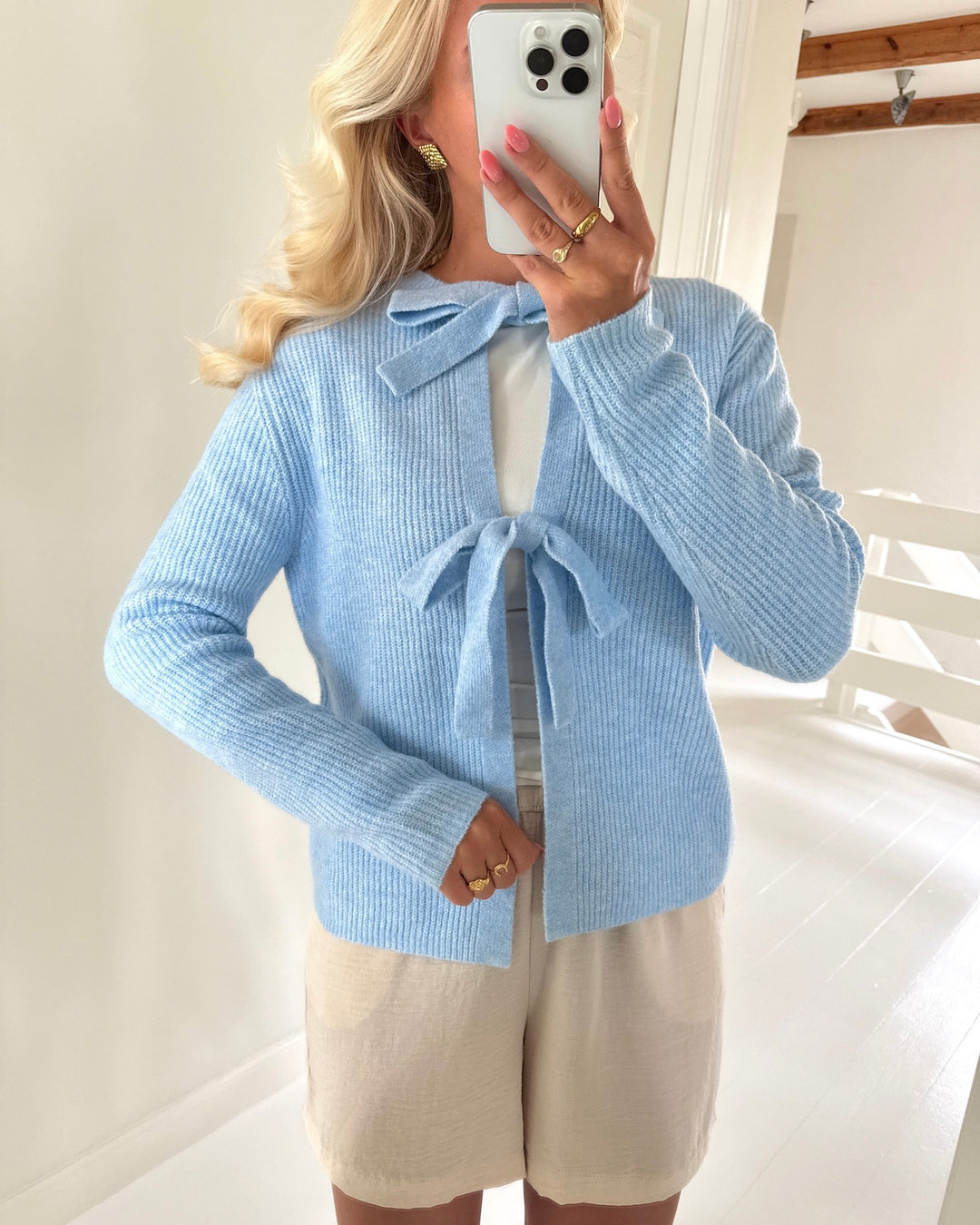 Pieces cardigan silly ls rev cashmere blue/melange