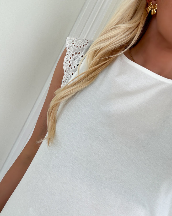 Vero Moda top emily sl gathering snow white
