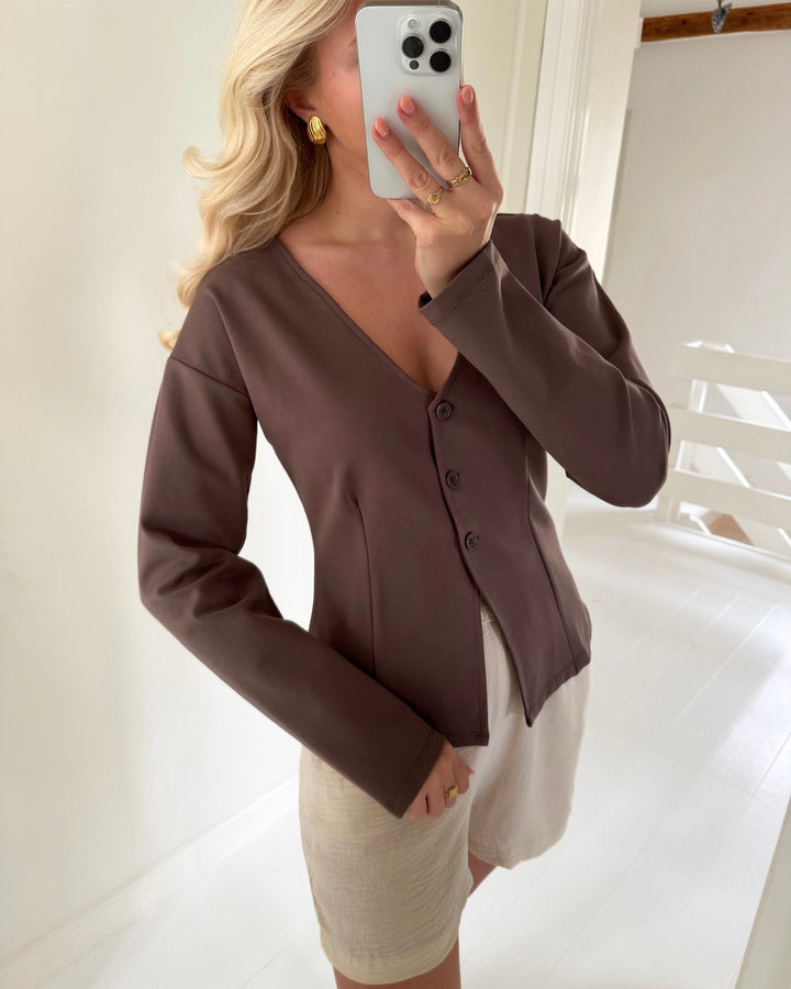 Pieces cardigan gunhild ls coffee quartz