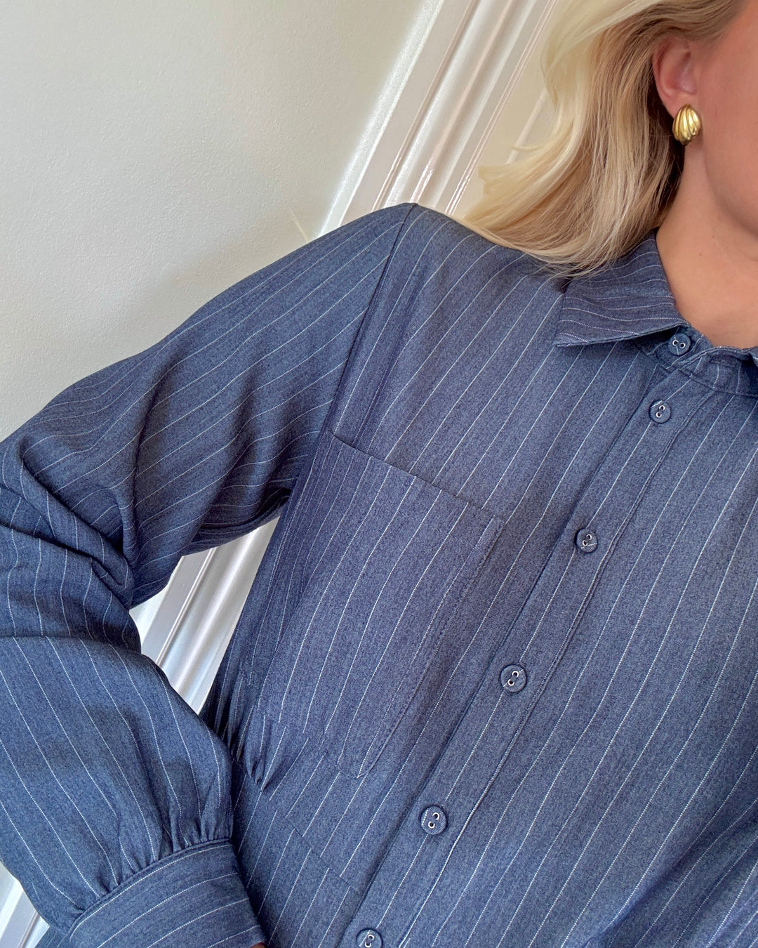 Love&Divine skjortekjole love1420-2 pin stripe