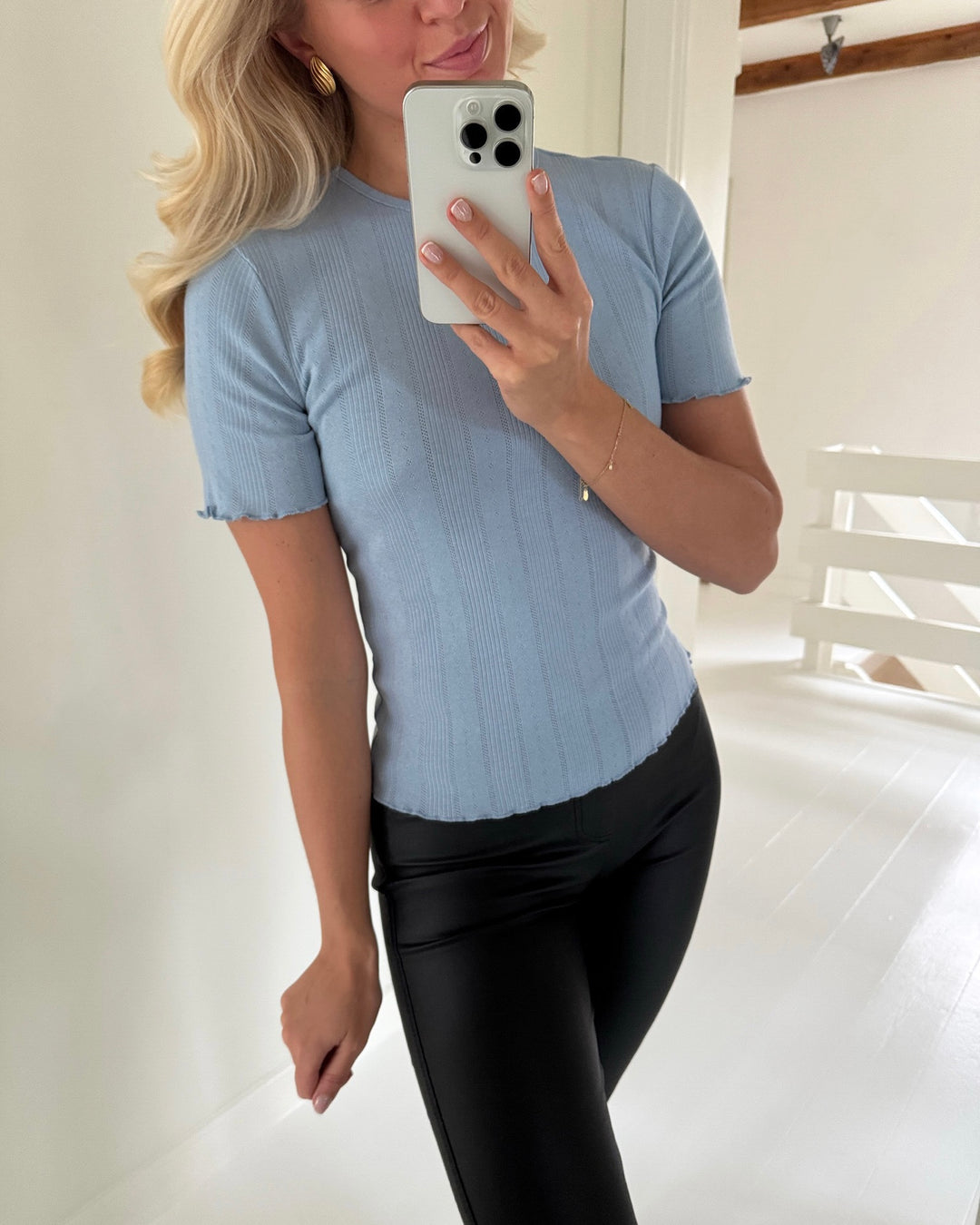 Only top tenna o-neck ss soft chambray