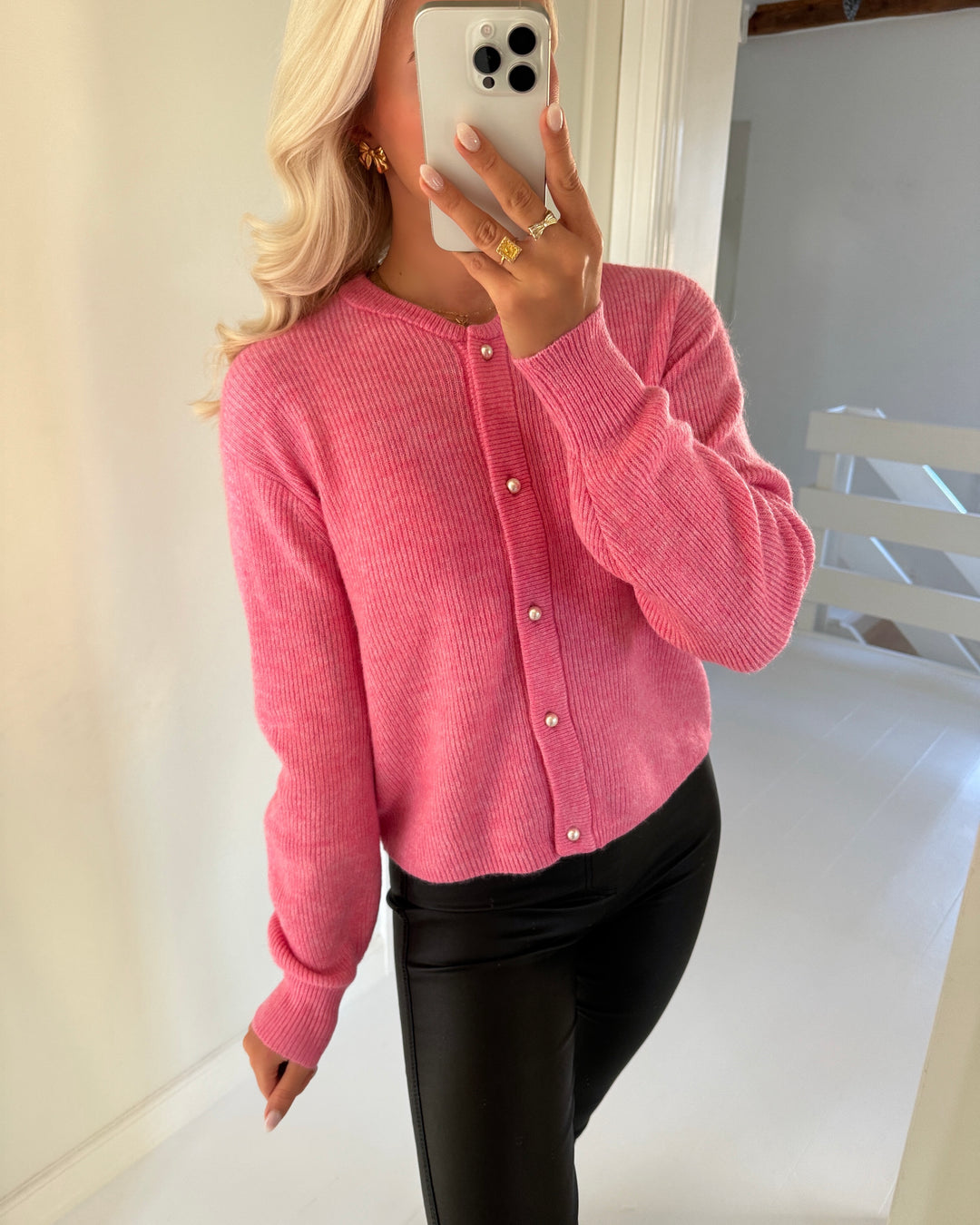 JDY cardigan lumi life ls button aurora pink/melange