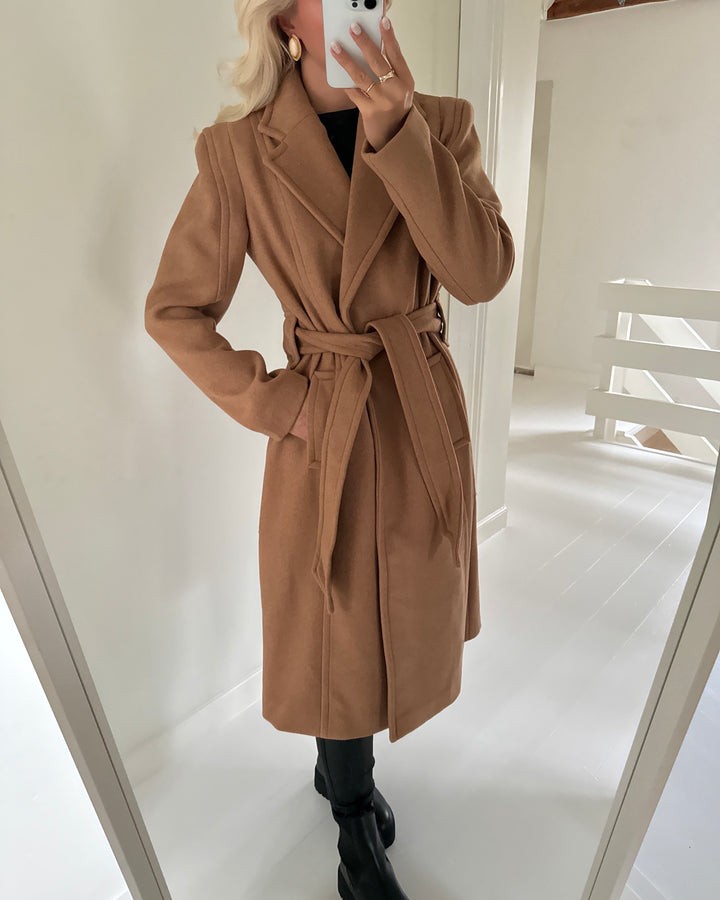 Y.A.S frakke kali wool blend tobacco brown