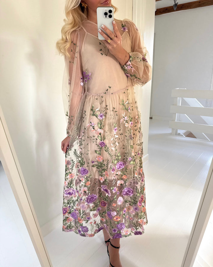 A-View kjole fuschia green/purple