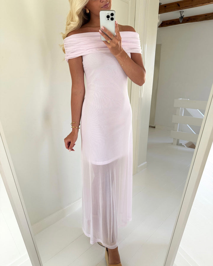 A-View kjole kit off shoulder rose