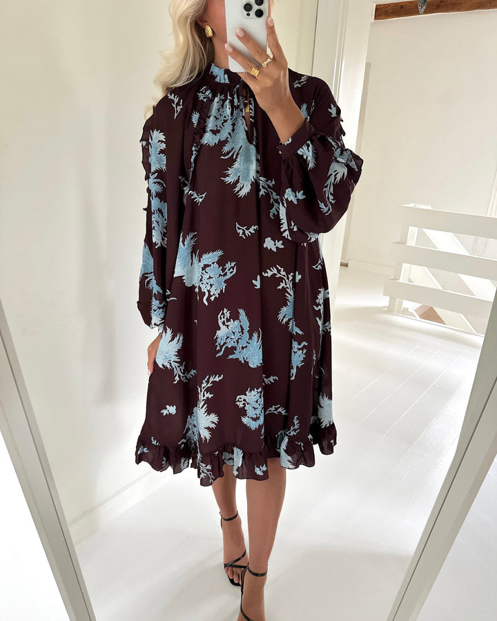 Love&Divine kjole love1434 bordeaux/leaf