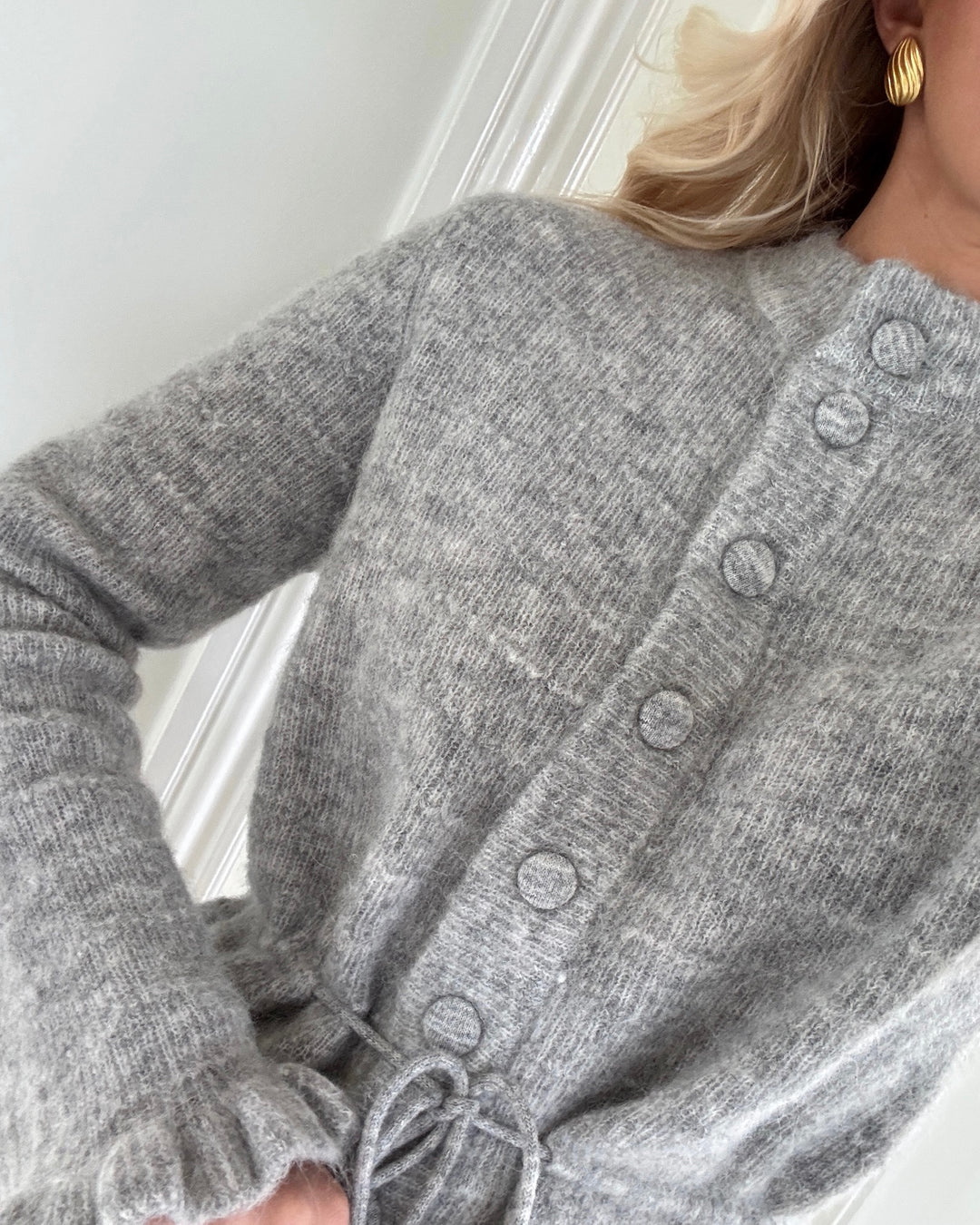 Y.A.S cardigan thellis ls knit light grey melange