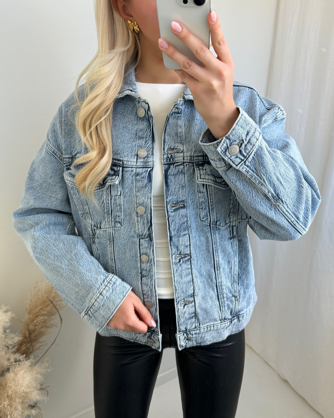 Vero Moda jakke tessa ls oversized denim light blue denim