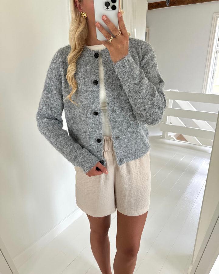 Vero Moda cardigan novah ls o-neck button ga noos medium grey melange