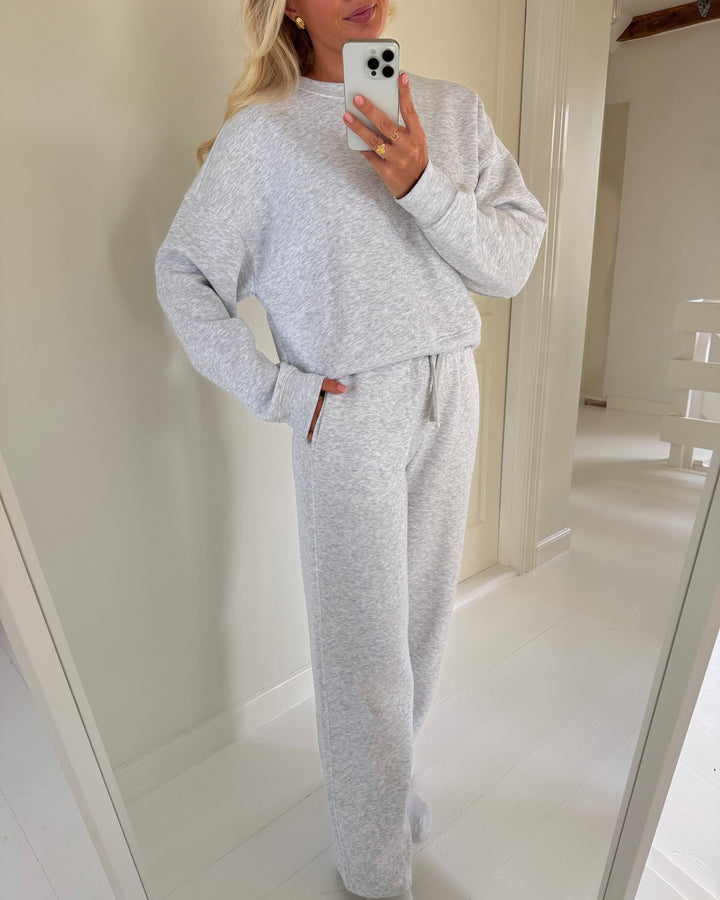 Only bukser best straight light grey melange