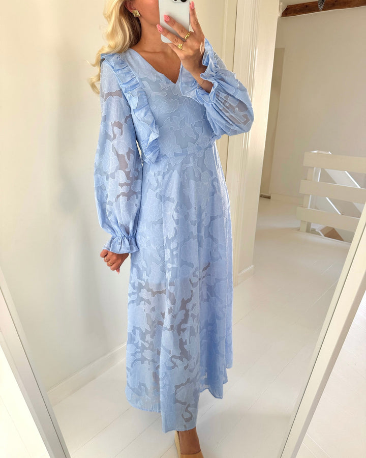 A-View kjole floretta maxi light blue