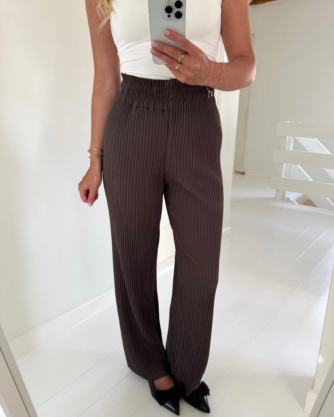 Y.A.S bukser alisa hw chocolate brown