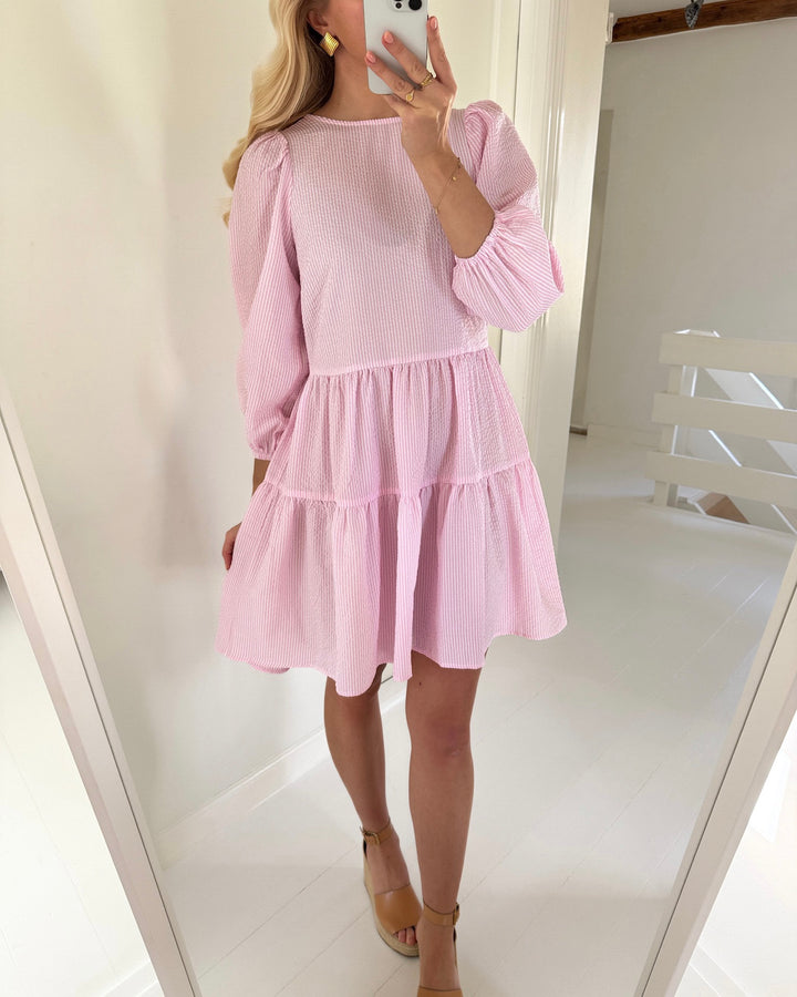 A-View kjole sonja pink/white