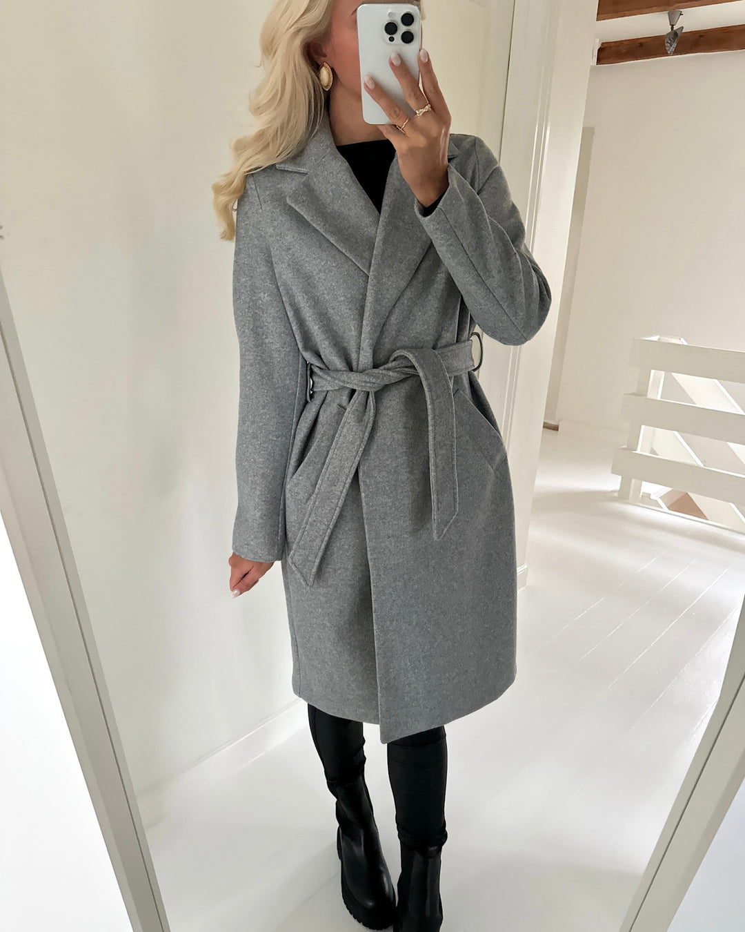 Vero Moda frakke fortuneaya light grey melange