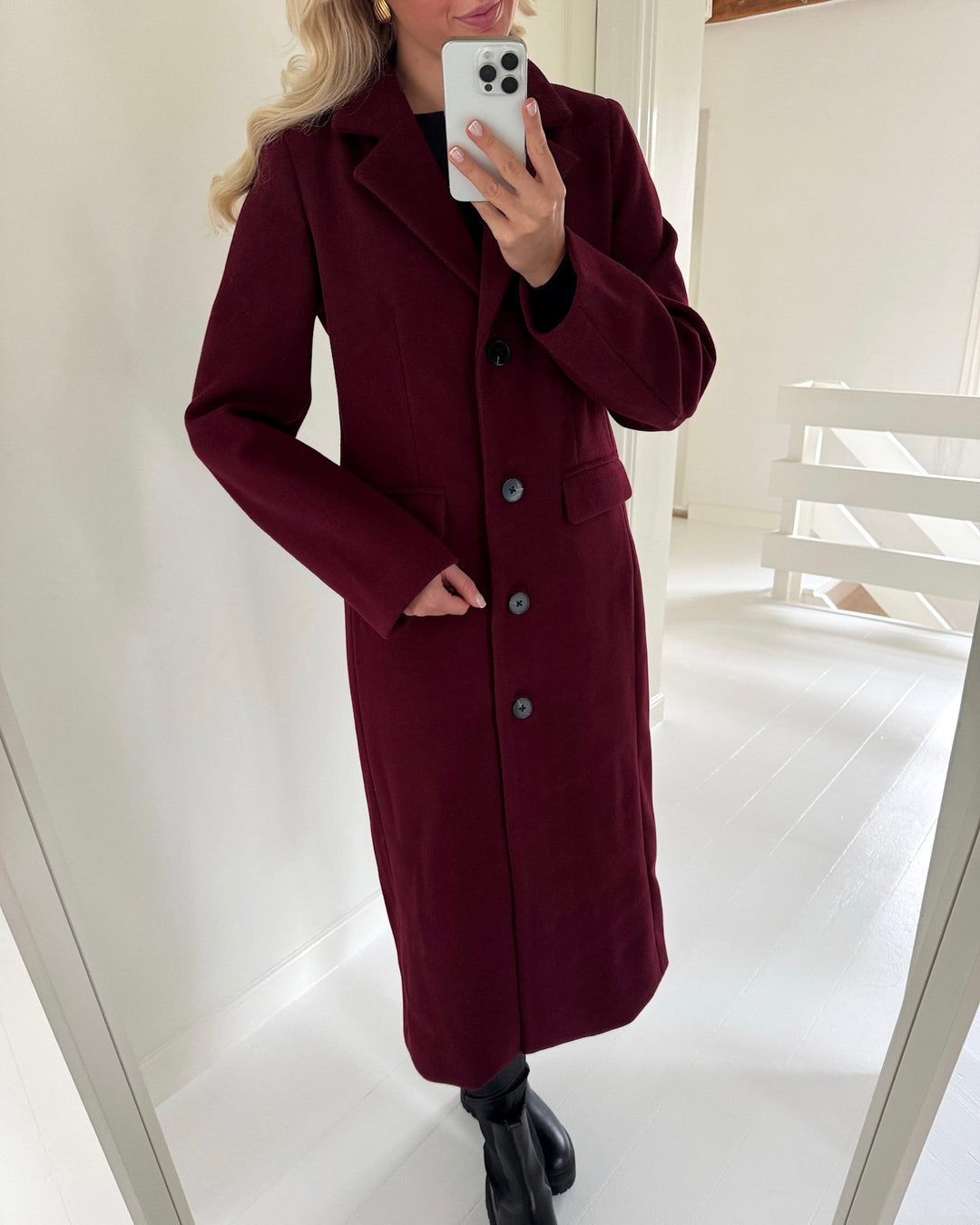 Pieces frakke jadine tawny port