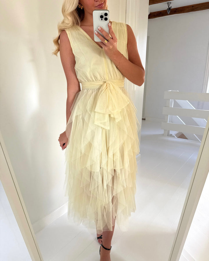 A-View kjole miranda new pale yellow