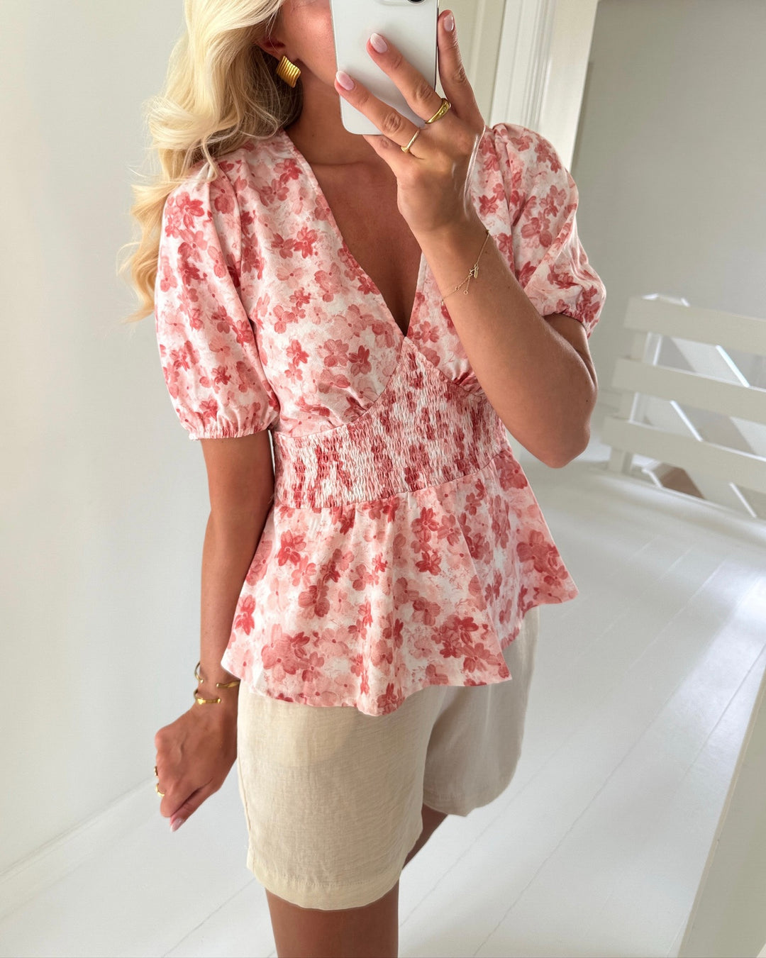 A-View bluse lassie rose/white