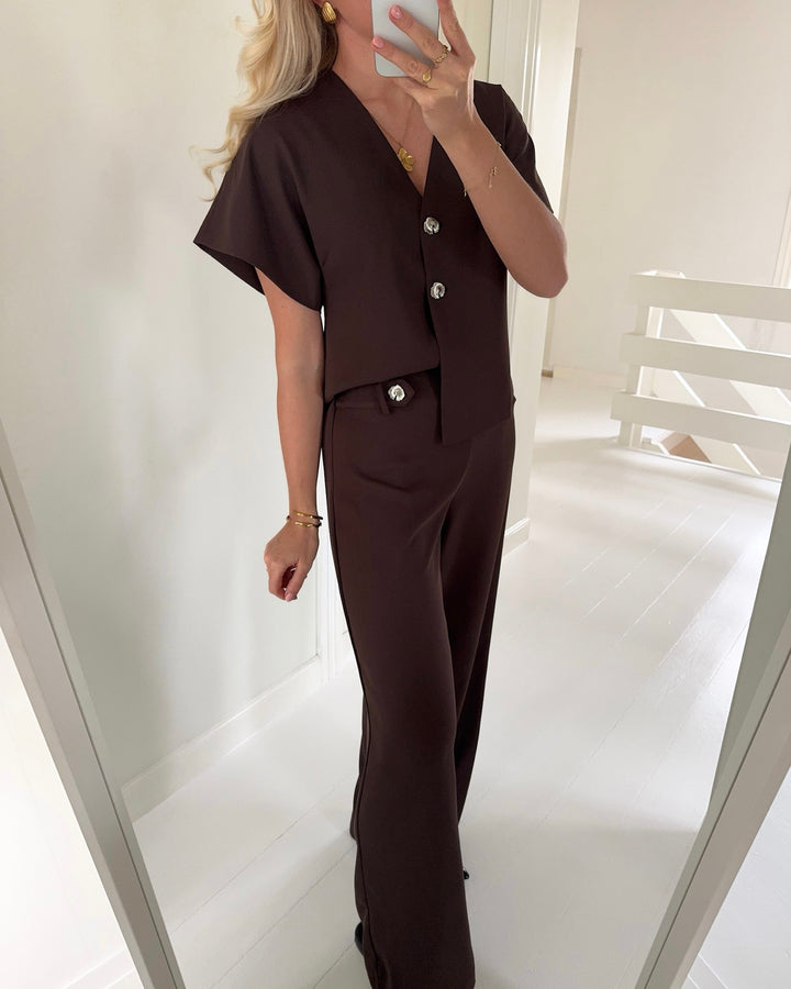 Y.A.S bukser rania hw straight coffee bean