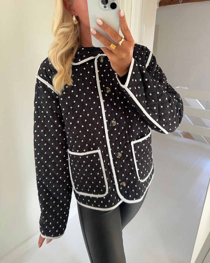 Vero Moda jakke sanne ls quilted black/dots