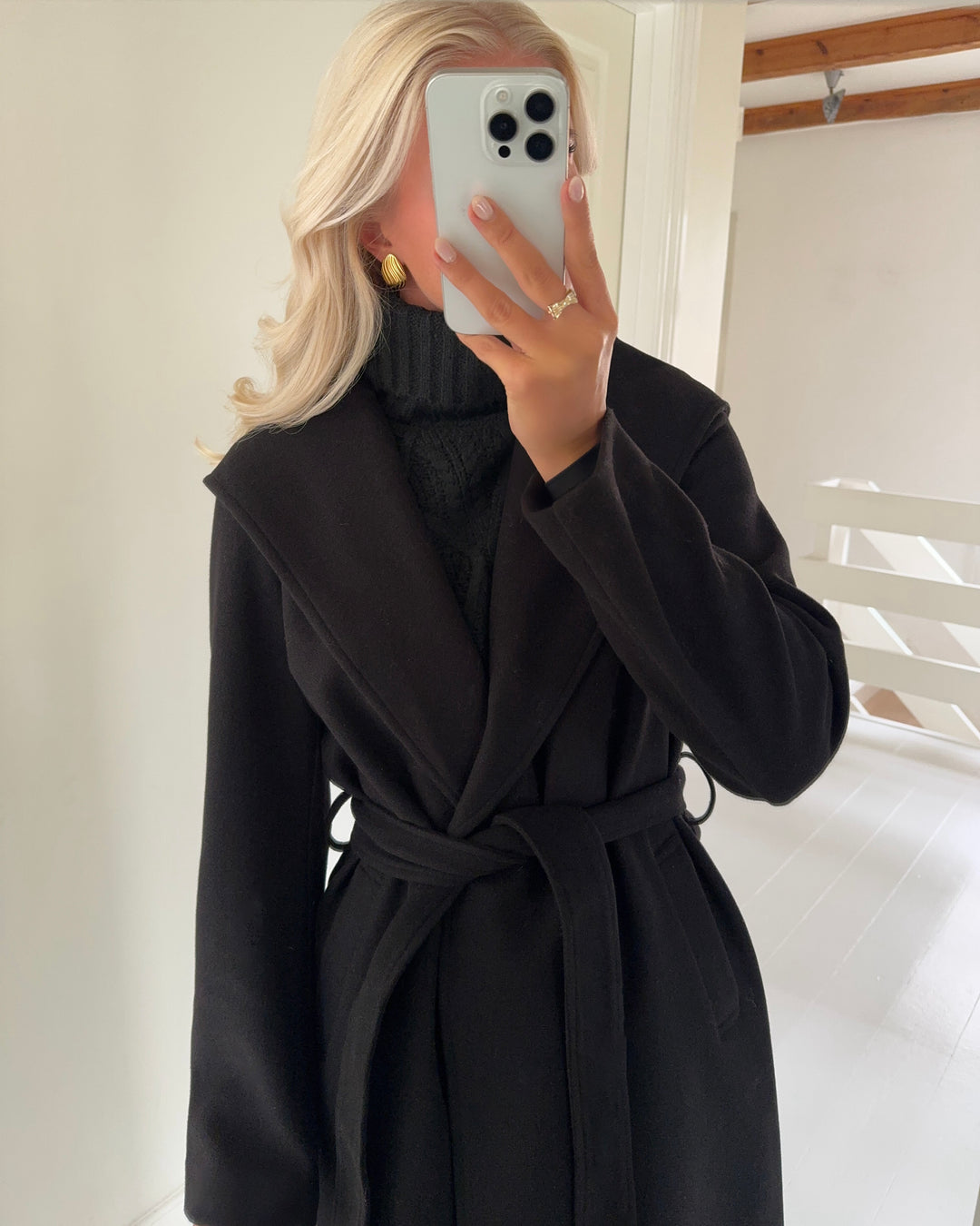 Vero Moda halsklæde sandy cable bibneck black/melange