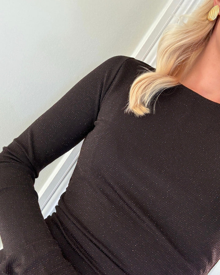 Vero Moda kjole kanva ls torte/copper lurex