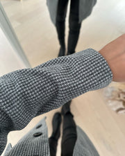 Becca long coat black/houndstoot