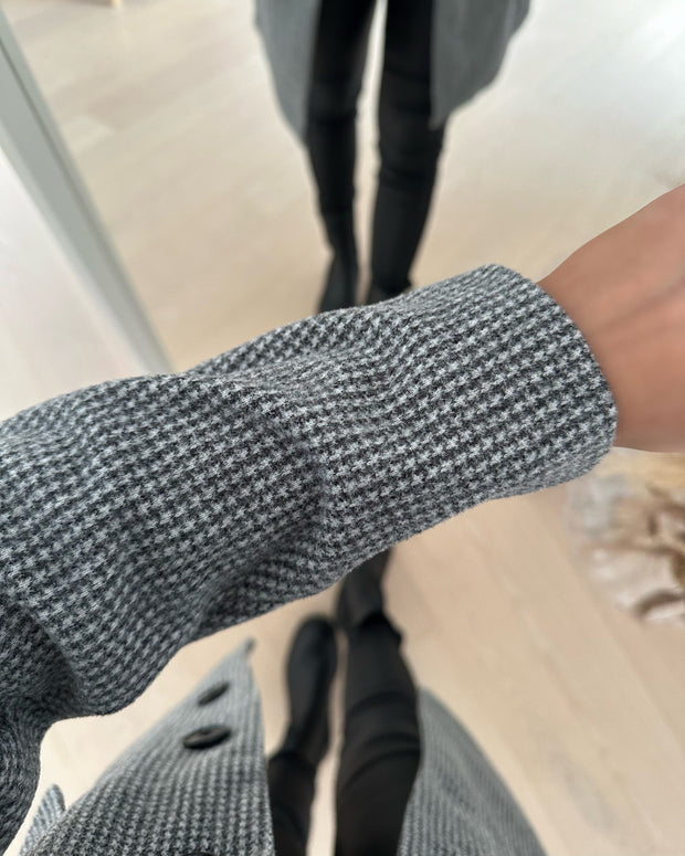 Becca long coat black/houndstoot