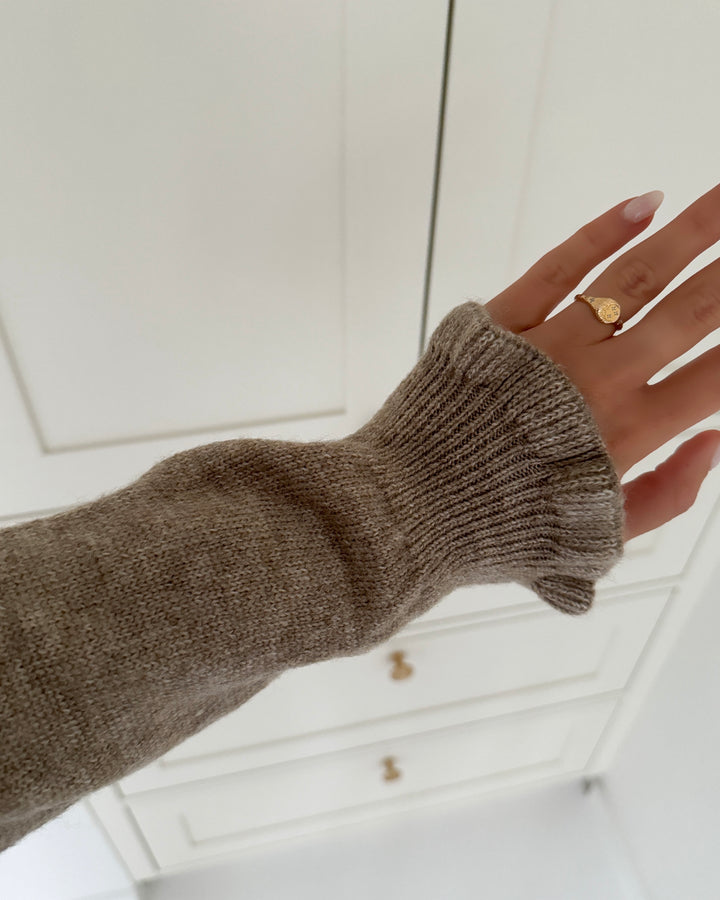 JDY cardigan letty l/s on frill knt greige/melange