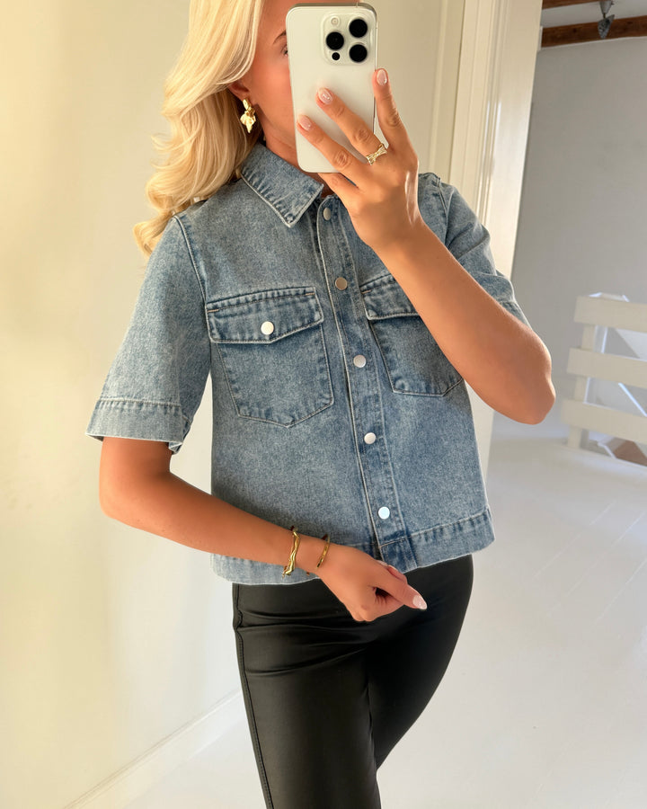 Vero Moda skjorte fenja 2/4 denim light blue denim