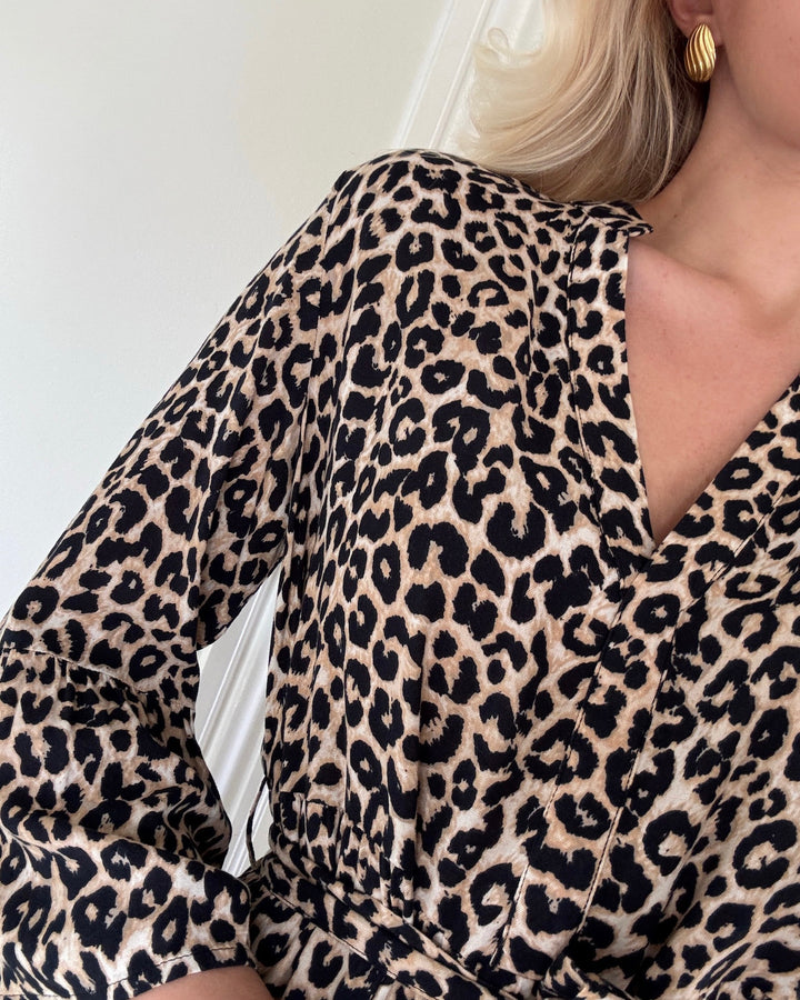 Vero Moda kjole melba 3/4 short birch/lova leo