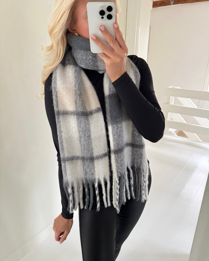 Sister's Point halstørklæde scarf-497 grey check