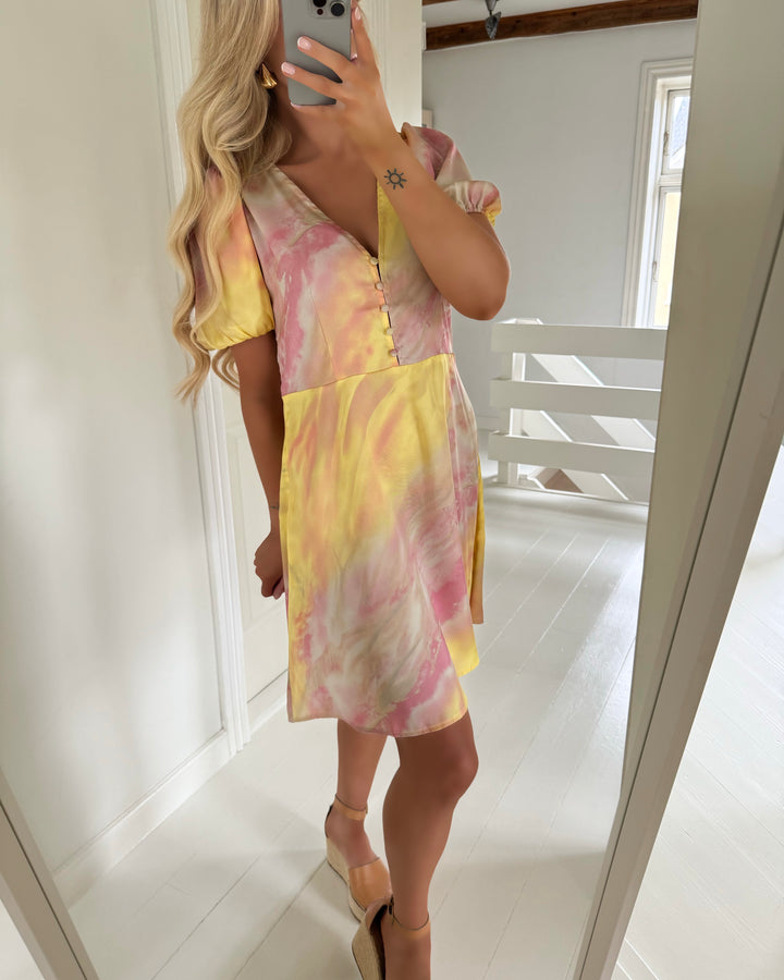 A-View kjole enitta short sleeve yellow/rose
