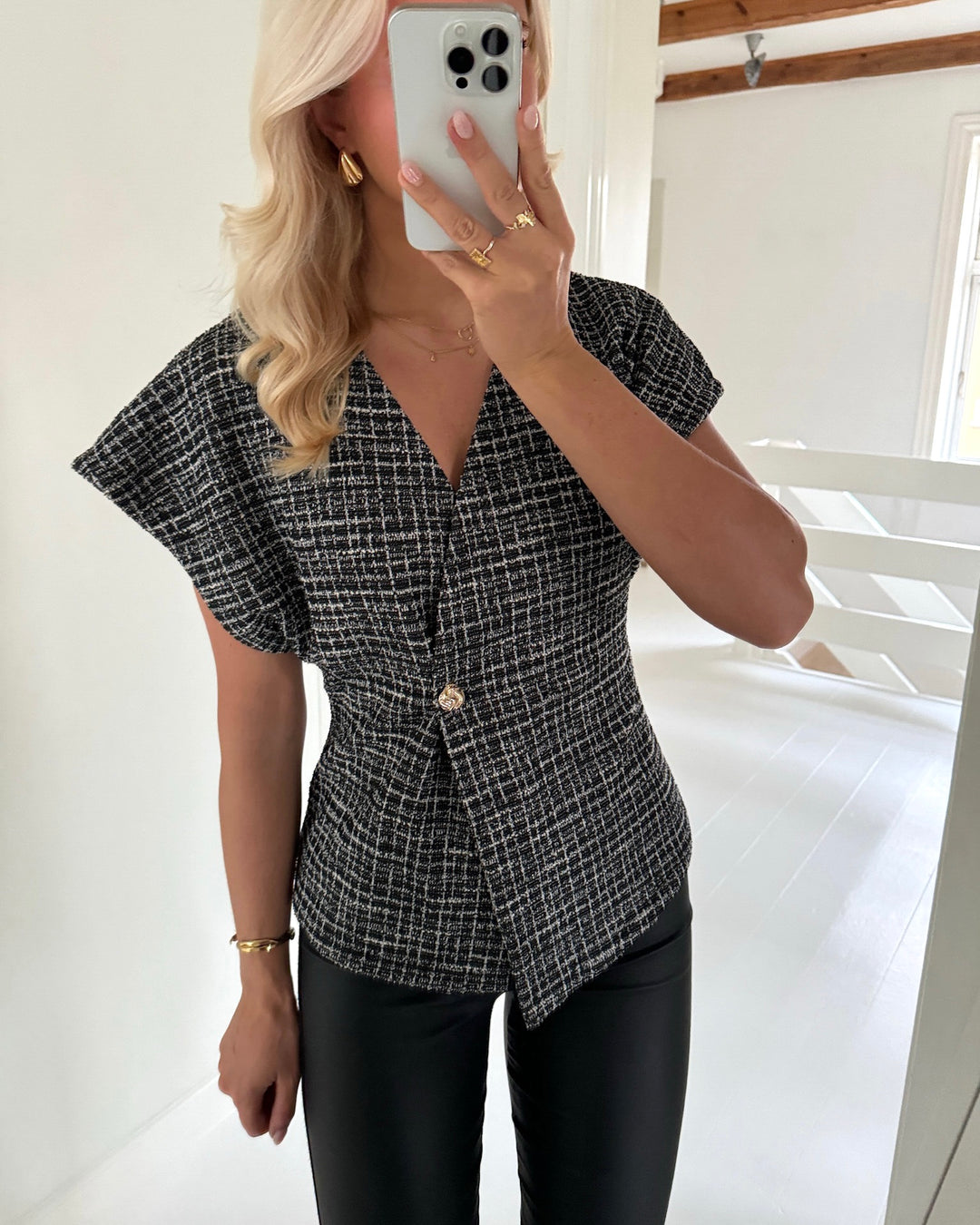 Sister's Point vest evela-ve1 black check - FORUDBESTILLING LEV. UGE 1