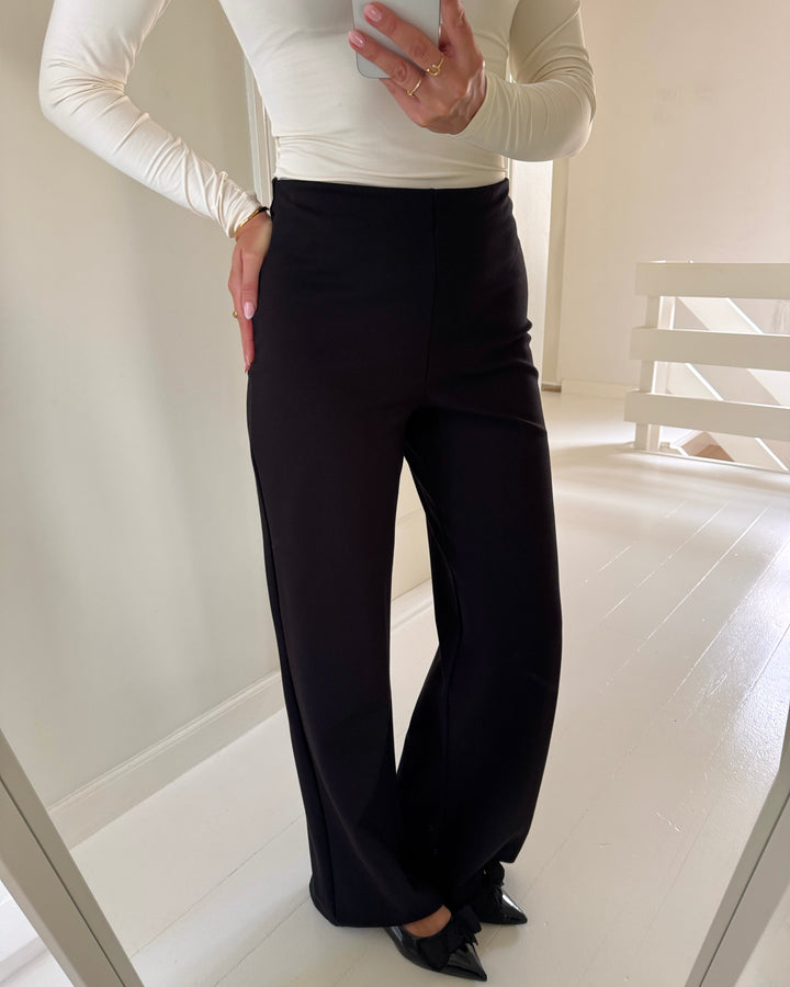 Pieces bukser gunhild hw wide black